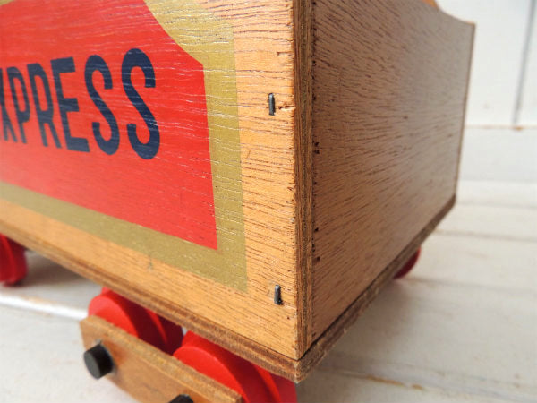 【SANTA EXPRESS】クリスマス・汽車・ビンテージ・ウッドボックス・木箱 USA オモチャ箱