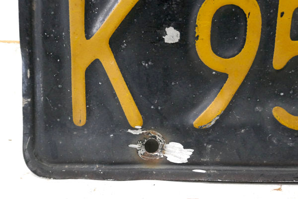 カリフォルニア・K95 652・1963・ビンテージ②ブラック×イエロー・ナンバープレート・アメ車