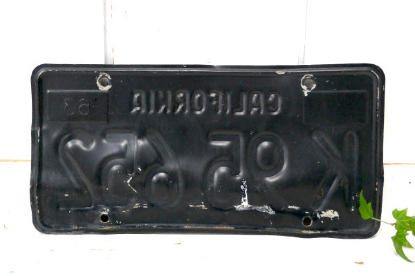 カリフォルニア・K95 652・1963・ビンテージ②ブラック×イエロー・ナンバープレート・アメ車