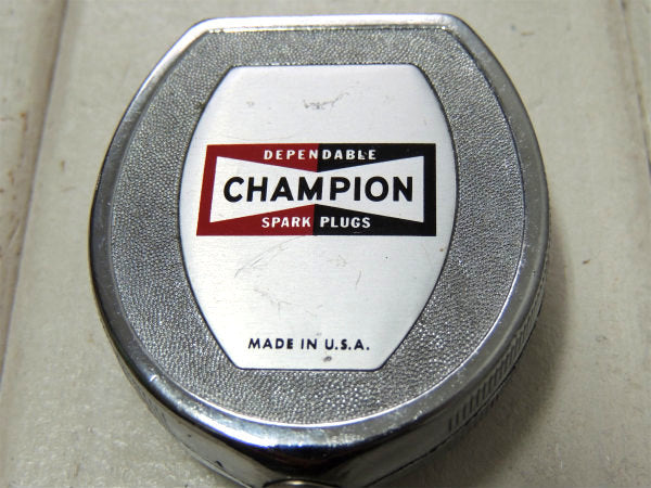CHAMPION チャンピオンプラグ ヴィンテージ ロングキーチェーン リール 鍵2本付き USA アメ車 カスタムカー ガレージ雑貨
