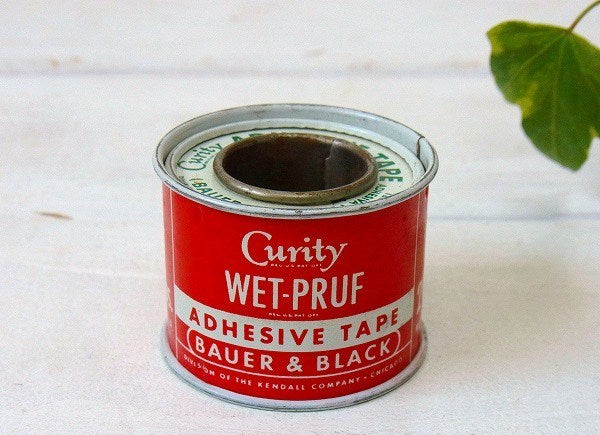 【Curity】小さなティン製・ヴィンテージ・テープ缶/ティン缶　USA