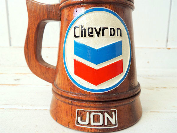 シェブロン オイルカンパニー・ビンテージ・ビアジョッキ・ペン立て・USA ガレージ&モーター系