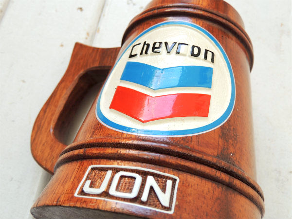 シェブロン オイルカンパニー・ビンテージ・ビアジョッキ・ペン立て・USA ガレージ&モーター系