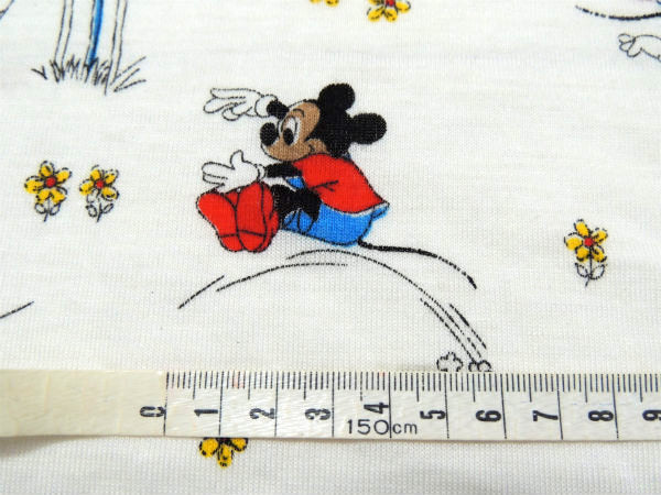 【ミッキー&プルート】激レア!陸上スポーツ柄・ヴィンテージ・ファブリック/生地