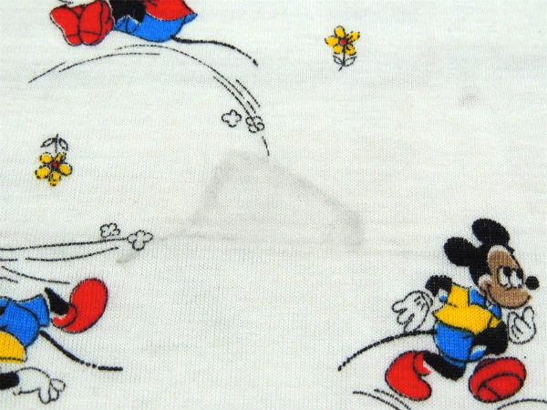 【ミッキー&プルート】激レア!陸上スポーツ柄・ヴィンテージ・ファブリック/生地