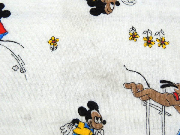 【ミッキー&プルート】激レア!陸上スポーツ柄・ヴィンテージ・ファブリック/生地