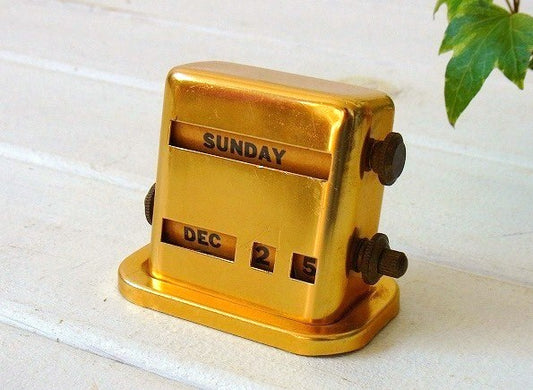 ゴールド色・アンティーク・デスクカレンダー/卓上カレンダー　USA