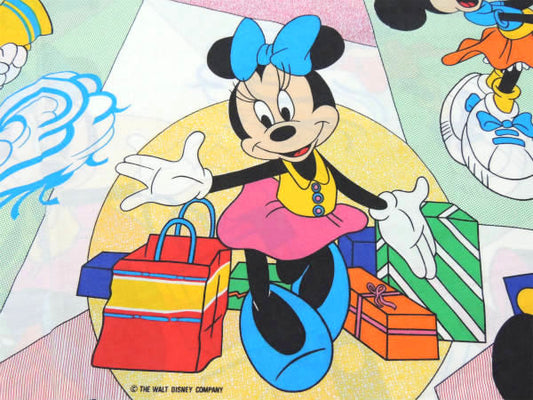 【ミニーマウス】フラットシーツ2枚製・ヴィンテージ・布団カバー/リメイク USA