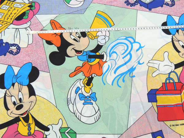 【ミニーマウス】フラットシーツ2枚製・ヴィンテージ・布団カバー/リメイク USA