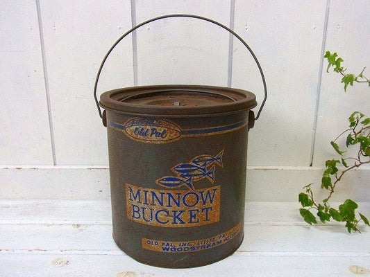 【OLD PAL】ブリキ製・ヴィンテージ・フィッシングバケツ/ミノーバケツ　USA