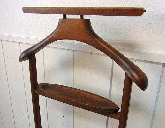 イタリア製　折り畳み　椅子付き・アンティーク・スタンドハンガー コートハンガー チェア