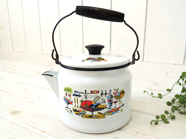 ジョルジュ ブリアール US ホーロー・フルーツ柄・ヴィンテージ・ケトル ポット キッチン雑貨