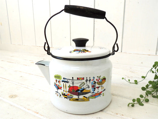 ジョルジュ ブリアール US ホーロー・フルーツ柄・ヴィンテージ・ケトル ポット キッチン雑貨