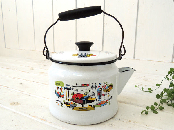 ジョルジュ ブリアール US ホーロー・フルーツ柄・ヴィンテージ・ケトル ポット キッチン雑貨