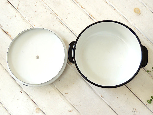 BERGGREN スウェーデン・花・ホーロー鍋・フォークアート・ヴィンテージ・両手鍋