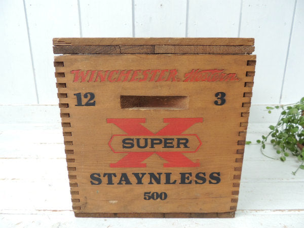 【Winchester・弾丸】カウボーイ・組み木・フタ付き・ヴィンテージ・木箱・ウッドボックス
