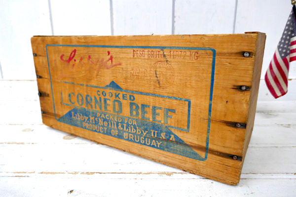 Libby リビー・コンビーフ・ヴィンテージ・アドバタイジング・ウッドボックス・木箱・USA