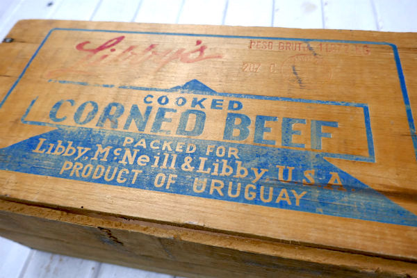 Libby リビー・コンビーフ・ヴィンテージ・アドバタイジング・ウッドボックス・木箱・USA