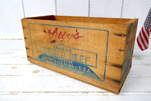 Libby リビー・コンビーフ・ヴィンテージ・アドバタイジング・ウッドボックス・木箱・USA