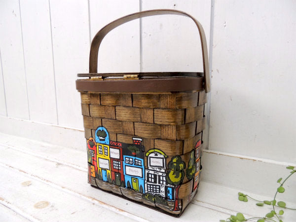 【Caro-Nan】1979年・トラベルシリーズ・アンティーク・カロナンバスケット/カゴバッグ