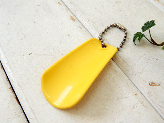 【TUPPERWARE】アドバタイジング・ビンテージ・靴べら・シューホーン・USA・黄・キーホルダー