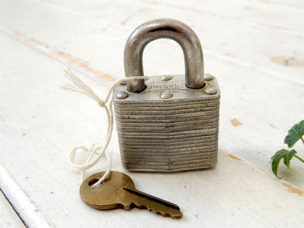 【Master・マスターロック】ヴィンテージ・南京錠・パッドロック・真鍮製・鍵付き・USA