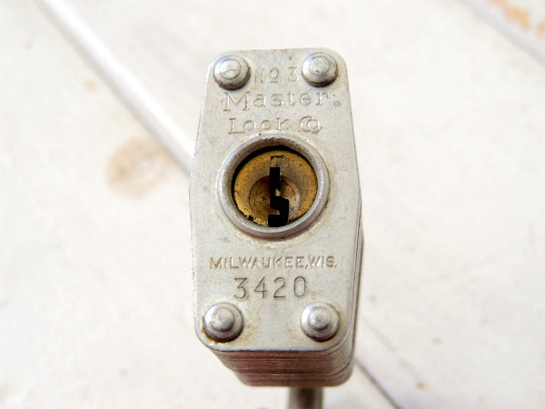 【Master・マスターロック】ヴィンテージ・南京錠・パッドロック・真鍮製・鍵付き・USA