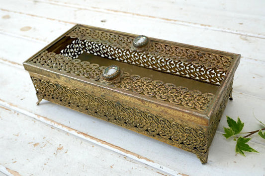 カメオ  エレガント 猫足 花柄透かしデザイン ヴィンテージ ティッシュケース ティッシュボックス