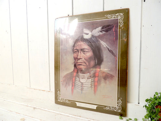 インディアン 1970s ネイティブ Bill Hampton アメリカン ヴィンテージ ポスター 印刷物 壁飾り