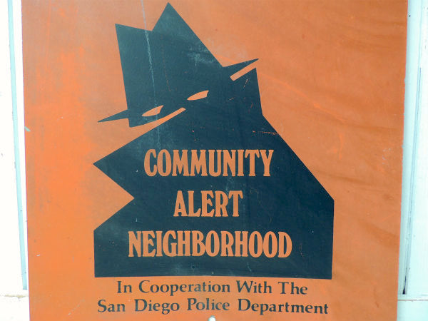 【警察署・ポリス】カリフォルニア・サンディエゴ・ビンテージ・ストリートサイン・看板