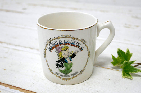AQUARENA テキサス 陶器製 ヴィンテージ マグカップ チャイルドマグ 食器 USA