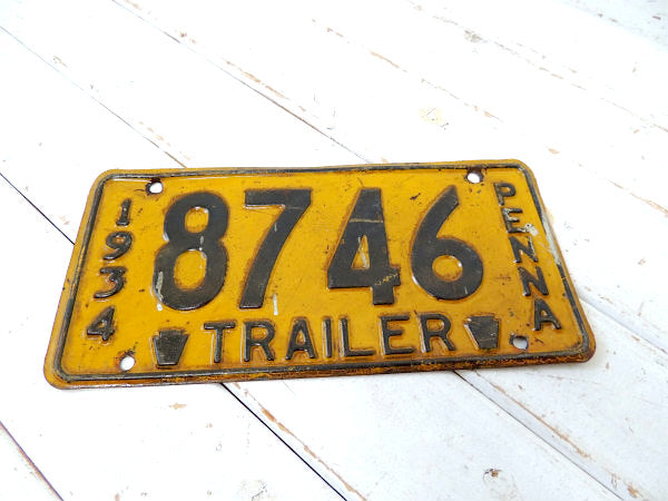 【1934/ペンシルベニア/TRAILER】トレーラー・ヴィンテージ・ナンバープレート