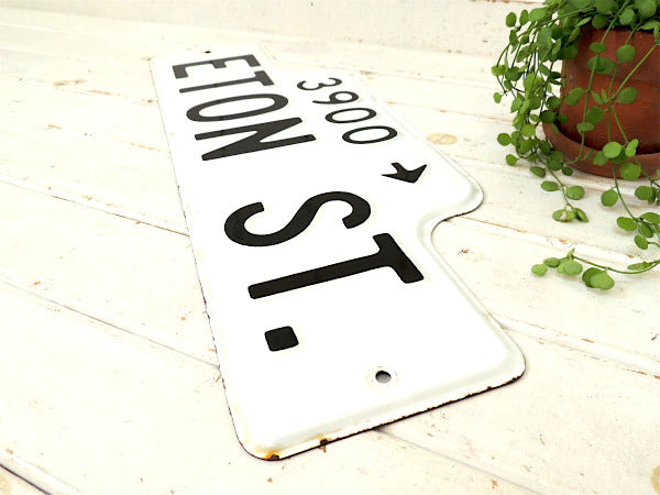 USA 3900→ ETON ST ホーロー製・ヴィンテージ・ストリートサイン・看板・道路標識