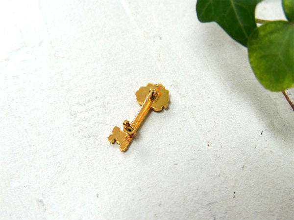 【ゴールドカラー・M】 ちいさな可愛い・Key&鍵モチーフ・ヴィンテージ・キーブローチ