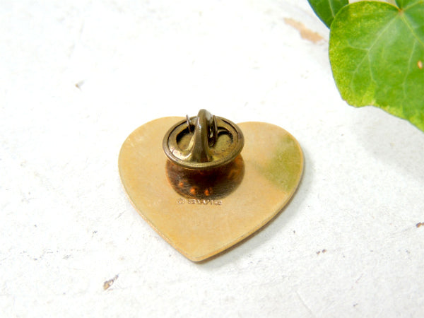 【ハート型・I ♥BOYS】メッセージ付き・ヴィンテージ・ピンバッジ・USA