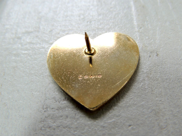 【ハート型・I ♥BOYS】メッセージ付き・ヴィンテージ・ピンバッジ・USA