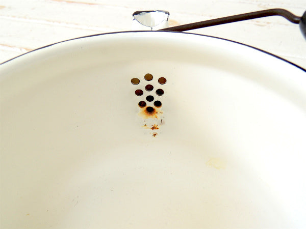 USA レトロな花柄・ホーロー・ヴィンテージ・ケトル ポット キッチン雑貨 キャンプギア