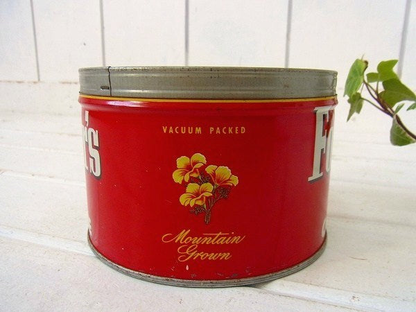 【Folgers】フォルジャーズ・ブリキ製・ヴィンテージ・コーヒー缶/ティン缶 USA