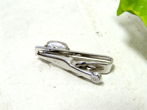 【SWANK社製・シルバー色】エメラルドのようなグリーンの輝き・ヴィンテージ・タイピン・スワンク