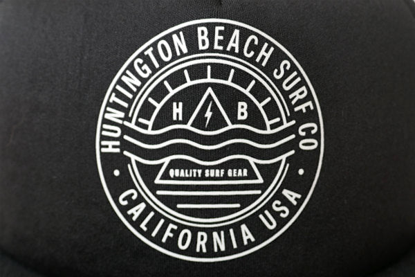 HSS ハンティントンビーチ カリフォルニア サーフィン ブラック キャップ トラッカーハット US
