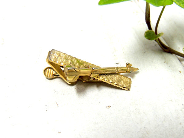 【RUGIN・ロケット&ミサイルモチーフ】ヴィンテージ・タイピン・ゴールド色・ミリタリー