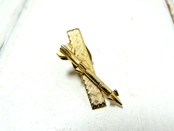 【RUGIN・ロケット&ミサイルモチーフ】ヴィンテージ・タイピン・ゴールド色・ミリタリー