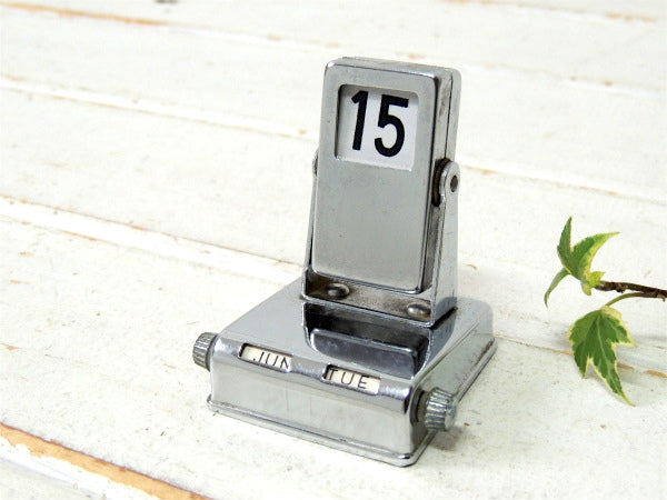 【シルバートーン】回転式・アンティーク・デスクカレンダー・卓上カレンダー ・里帰り品・JAPAN