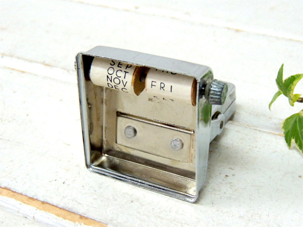 【シルバートーン】回転式・アンティーク・デスクカレンダー・卓上カレンダー ・里帰り品・JAPAN