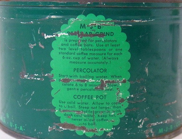 【MJB】ブリキ製・ヴィンテージ・コーヒー缶/ティン缶 USA