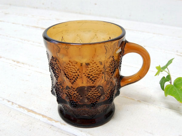 【Fire King】ファイヤーキング・アンバー色・キンバリー・マグカップ/琥珀/食器 USA