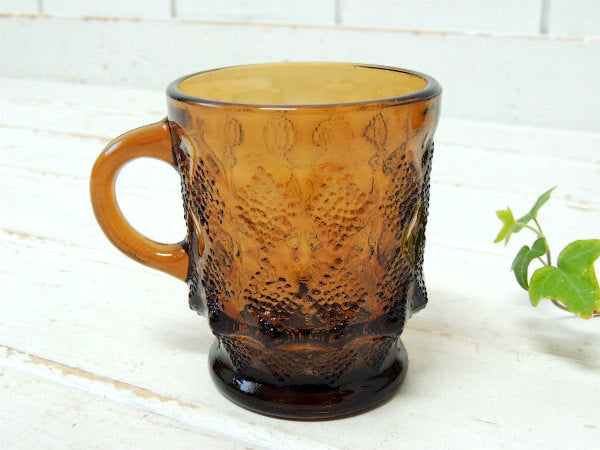 【Fire King】ファイヤーキング・アンバー色・キンバリー・マグカップ/琥珀/食器 USA