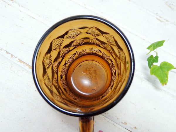 【Fire King】ファイヤーキング・アンバー色・キンバリー・マグカップ/琥珀/食器 USA