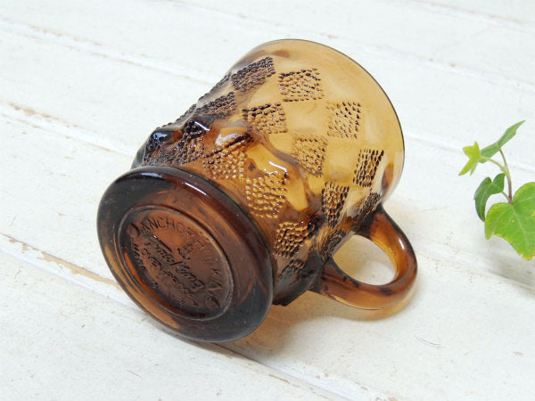 【Fire King】ファイヤーキング・アンバー色・キンバリー・マグカップ/琥珀/食器 USA