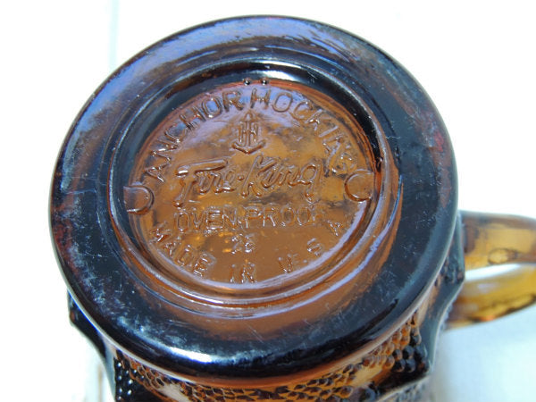 【Fire King】ファイヤーキング・アンバー色・キンバリー・マグカップ/琥珀/食器 USA